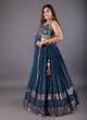 Wedding Wear Sequins Lehenga Choli In Rama Blue Color